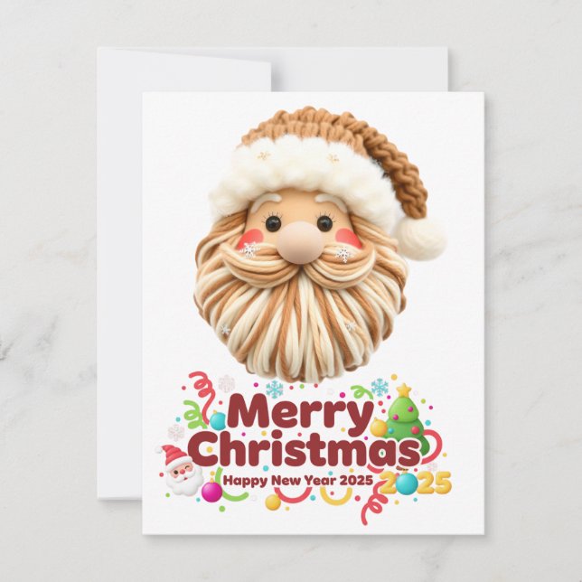 Cartes Pour Fêtes Annuelles faux yarn pattern, notch-hook style, textured (Devant)