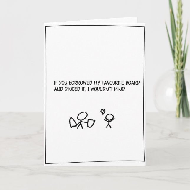Cartes Pour Fêtes Annuelles 'Favorite Board' - Surfing Valentine's Card (Devant)