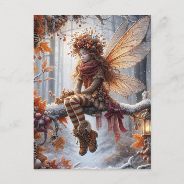 Cartes Pour Fêtes Annuelles Fée d'automne, Salutation d'automne, (Devant)