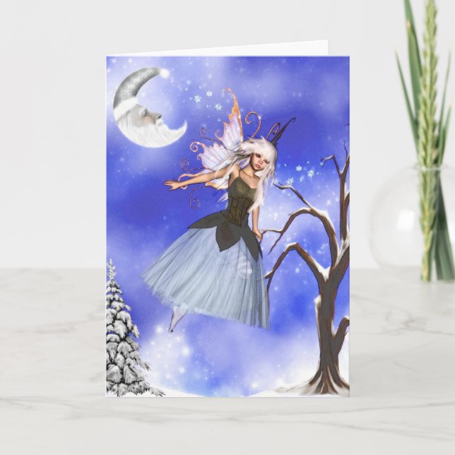 Cartes Pour Fêtes Annuelles Fée de neige (Devant)