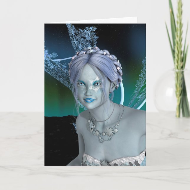 Cartes Pour Fêtes Annuelles Fée de neige Imaginaire (Devant)