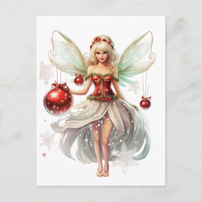 Cartes Pour Fêtes Annuelles Fée de Noël (Devant)