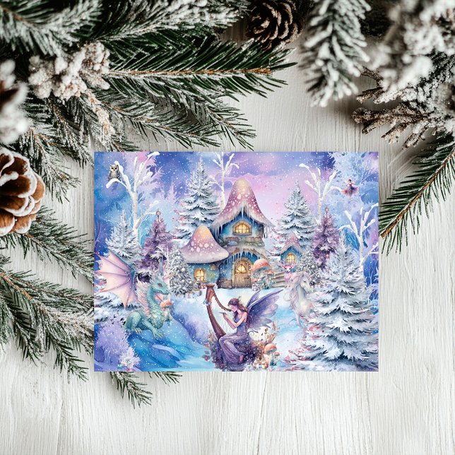 Cartes Pour Fêtes Annuelles Fée de Noël magique et capricieuse (Créateur téléchargé)