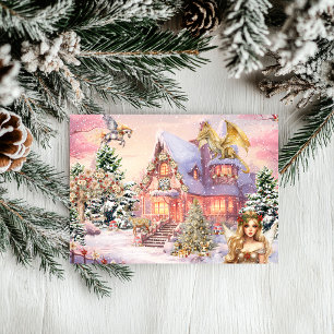 Cartes Pour Fêtes Annuelles Fée de Noël magique et fantaisiste