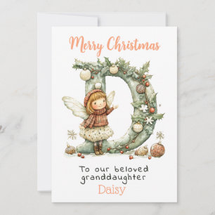 Cartes Pour Fêtes Annuelles Fée de Noël mignonne Petite-fille personnalisée