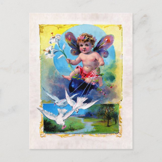 Cartes Pour Fêtes Annuelles Fée de Pâques tombée (Devant)
