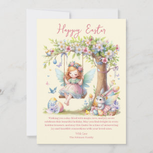 Cartes Pour Fêtes Annuelles Fée de printemps de Pâques à l'aquarelle