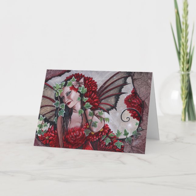 Cartes Pour Fêtes Annuelles Fée en rouge (Devant)