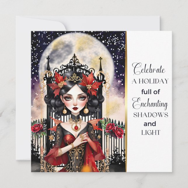 Cartes Pour Fêtes Annuelles Fée Goth Enchantant Noël (Devant)