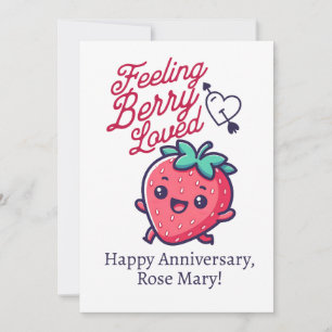 Cartes Pour Fêtes Annuelles Feed Berry Loved Strawberry Anniversary Card
