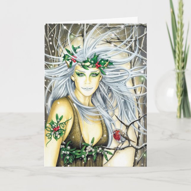 Cartes Pour Fêtes Annuelles Féerie de la Reine de neige de Noël (Devant)