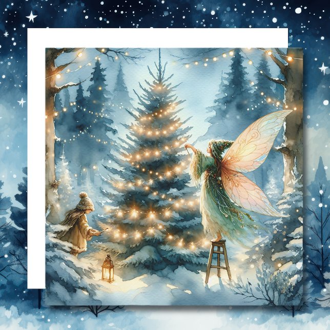 Cartes Pour Fêtes Annuelles Fées de Whimsical en Wonderland hivernal (Créateur téléchargé)