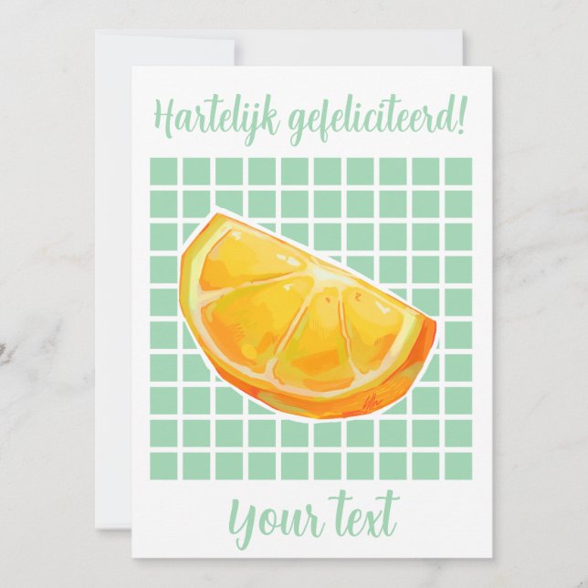 Cartes Pour Fêtes Annuelles Félicitations à l'orange (Devant)