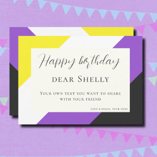 Cartes Pour Fêtes Annuelles Félicitations d'anniversaire non-binaire