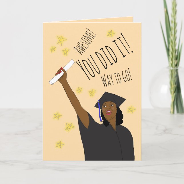 Cartes Pour Fêtes Annuelles Félicitations Femme Afro-Américaine Grad (Devant)