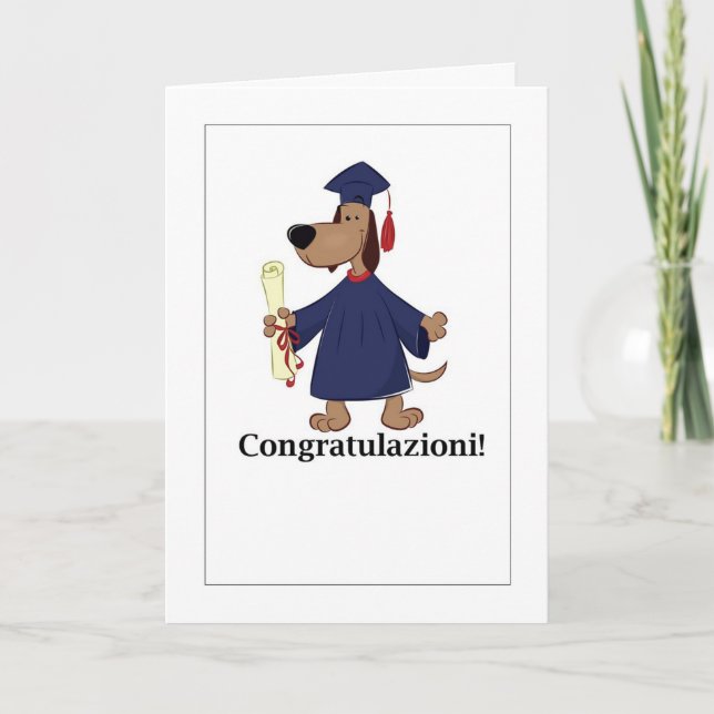 Cartes Pour Fêtes Annuelles Félicitations ! - Graduation Casquette de chien et (Devant)