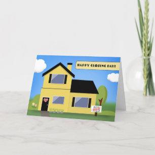 Cartes Pour Fêtes Annuelles Félicitations Maison Fermer Jour de l'Immobilier