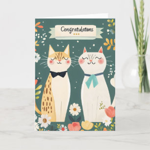 Cartes Pour Fêtes Annuelles Félicitations Mariage Cute Cats