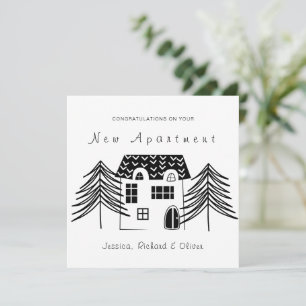 CARTES POUR FÊTES ANNUELLES FÉLICITATIONS MINIMALISTES SUR VOTRE NOUVEL APPART