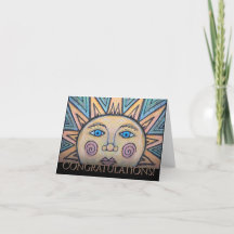 Félicitations Peace Sun Card