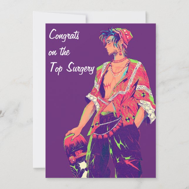 Cartes Pour Fêtes Annuelles Félicitations pour le Top Surgery FTM (Devant)