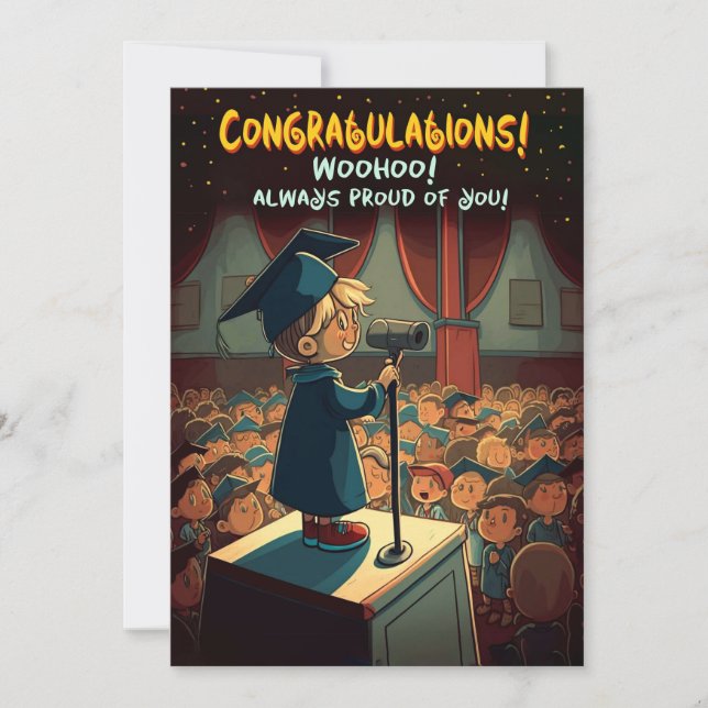 Cartes Pour Fêtes Annuelles Félicitations pour votre diplôme - Smiling Boy on  (Devant)