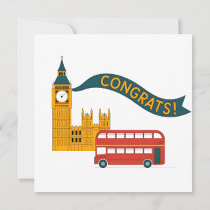Cartes Pour Fêtes Annuelles Félicitations sur le thème de Londres avec Big Ben