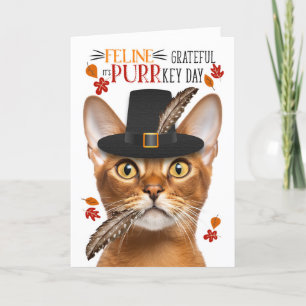 Cartes Pour Fêtes Annuelles Féline de chat abyssinien gracieux pour le jour PU