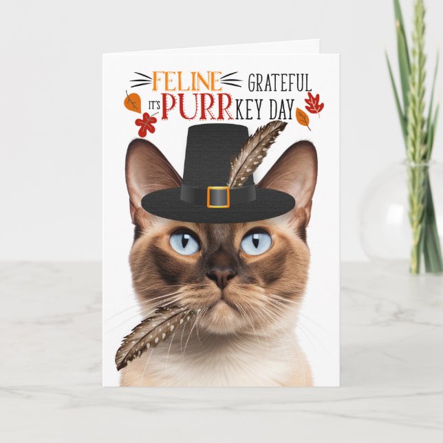 Cartes Pour Fêtes Annuelles Feline de chats birmans gracieuse pour la journée  (Devant)
