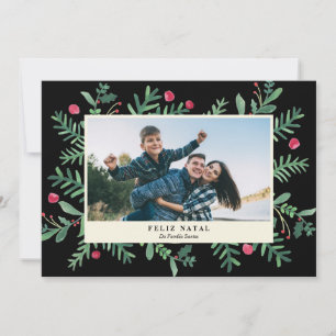 Cartes Pour Fêtes Annuelles Feliz Aquarela natal Cartão de Natal