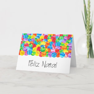Cartes Pour Fêtes Annuelles Feliz Natal Portugais Noël, aquarelle
