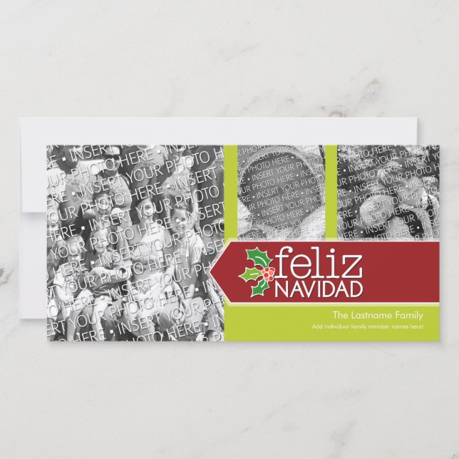 Cartes Pour Fêtes Annuelles Feliz Navidad - collage de 3 photos (Devant)