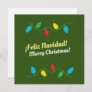 Cartes Pour Fêtes Annuelles "Feliz Navidad" en anglais et espagnol Holiday Ca