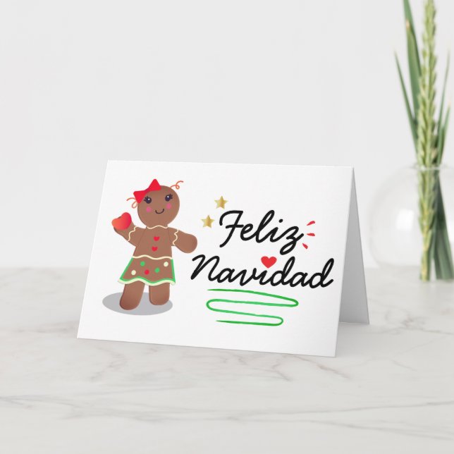 Cartes Pour Fêtes Annuelles "Feliz Navidad" en espagnol Joyeux Noël (Devant)