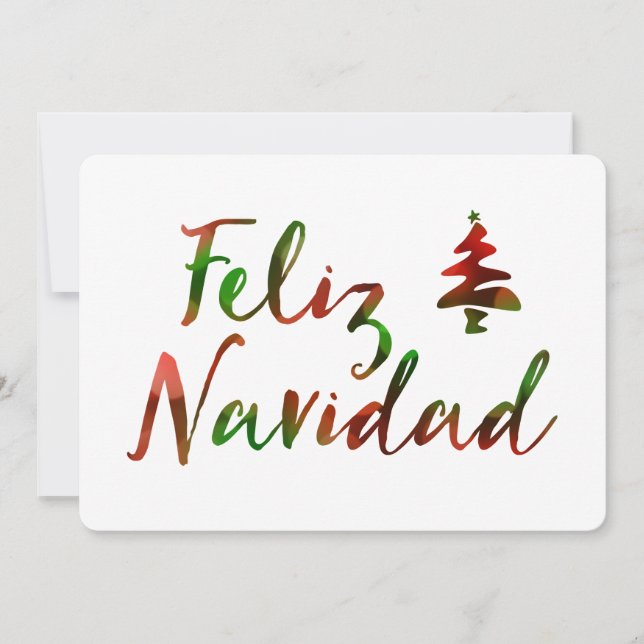 Cartes Pour Fêtes Annuelles Feliz Navidad (feux de bokeh) (Devant)