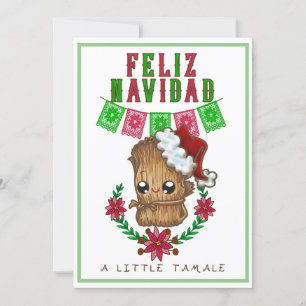 Cartes Pour Fêtes Annuelles Feliz Navidad - Little Tamale Texte espagnol/angla