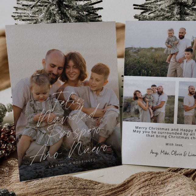 Cartes Pour Fêtes Annuelles Feliz Navidad - moderne - Script photo complet Noë (Créateur téléchargé)
