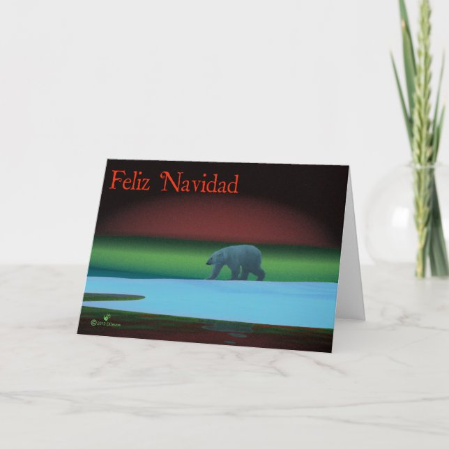 Cartes Pour Fêtes Annuelles Feliz Navidad - Ours polaire (Devant)