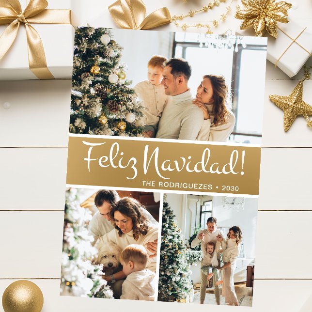 Cartes Pour Fêtes Annuelles Feliz Navidad Photo Collage (Créateur téléchargé)