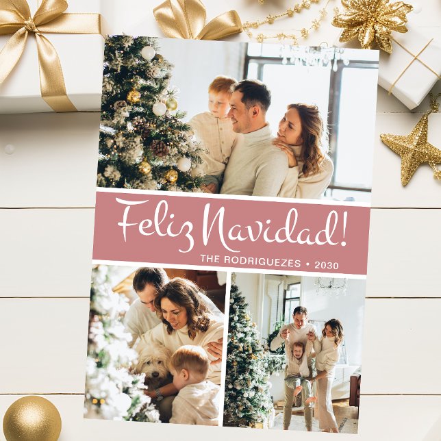 Cartes Pour Fêtes Annuelles Feliz Navidad Photo Collage (Créateur téléchargé)