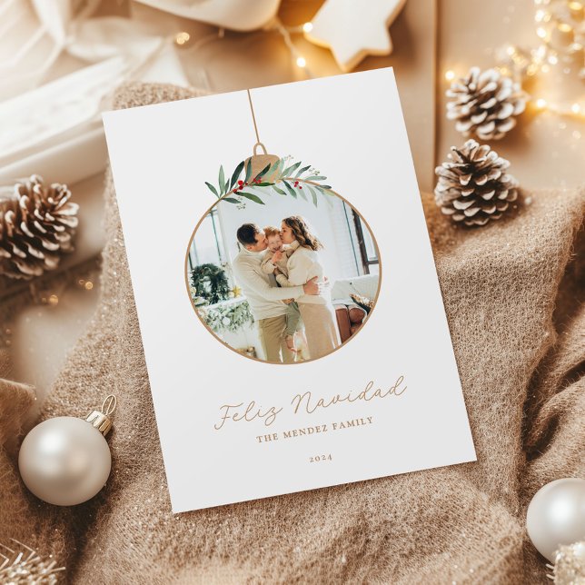 Cartes Pour Fêtes Annuelles Feliz Navidad Photo de Noël espagnole (Créateur téléchargé)