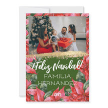 Feliz Navidad Poinsettia Photo de famille Noël