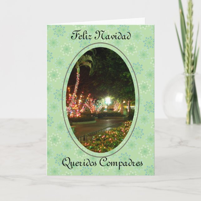 Cartes Pour Fêtes Annuelles Feliz Navidad Queridos Compadres (Devant)