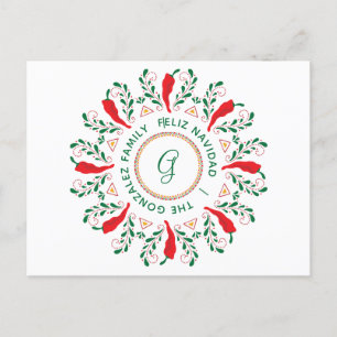Cartes Pour Fêtes Annuelles Feliz Navidad Red Chile Pepper