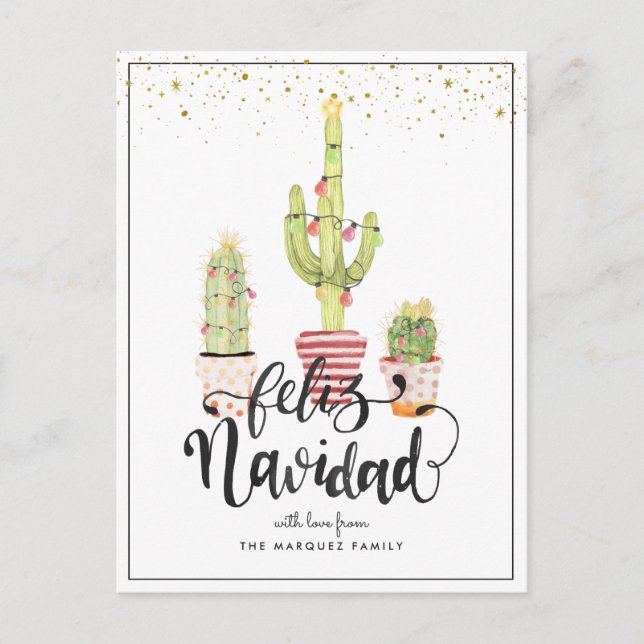 Cartes Pour Fêtes Annuelles Feliz Navidad | Salutation de Noël espagnole (Devant)