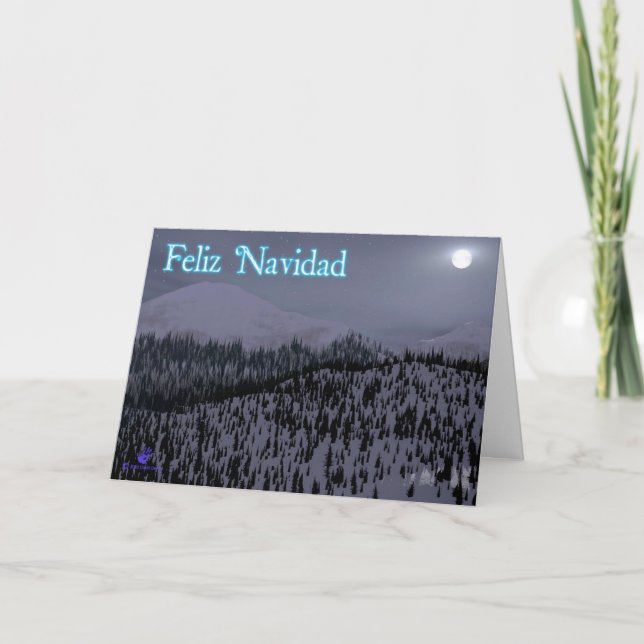 Cartes Pour Fêtes Annuelles Feliz Navidad - Soirée Froide En Idaho (Devant)