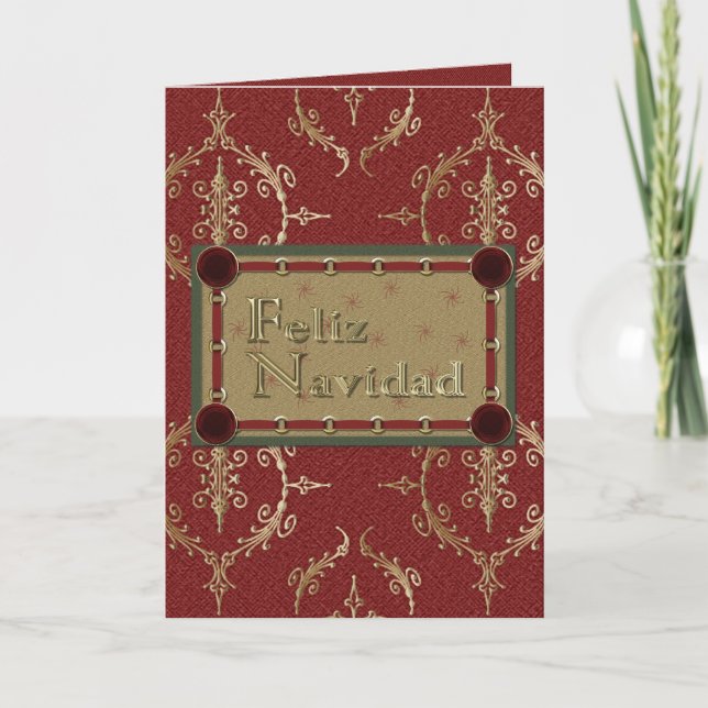 Cartes Pour Fêtes Annuelles Feliz Navidad Spanish Merry Christmas Card (Devant)