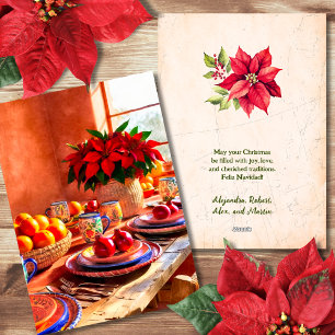 Cartes Pour Fêtes Annuelles Feliz Navidad Table Colorée Cadre Mexicaine
