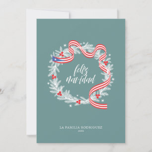 Cartes Pour Fêtes Annuelles Feliz Navidad Wreath Photo Appartement Holiday Car