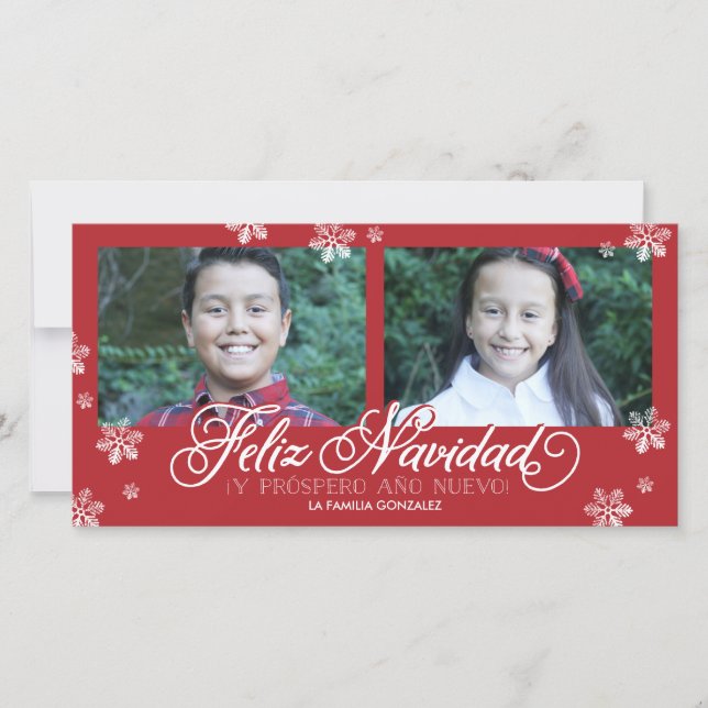 Cartes Pour Fêtes Annuelles Feliz Navidad Y Próspero Año Nuevo (Devant)